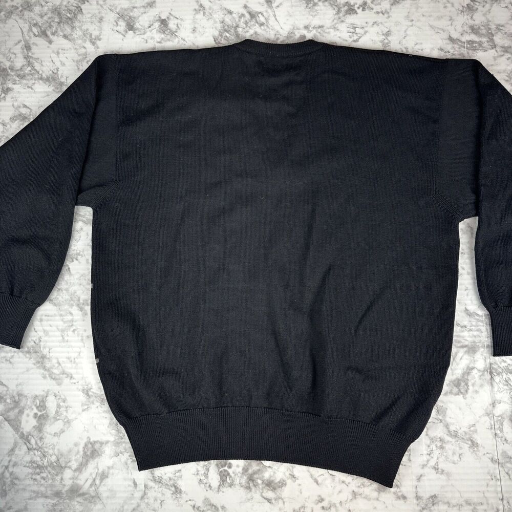 Pringle of Scotland Mens V-Neck Sweater Size L Black Red Grey Lambswool Argyle - Picture 6 of 6